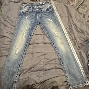 Women's Distressed Blue Jeans